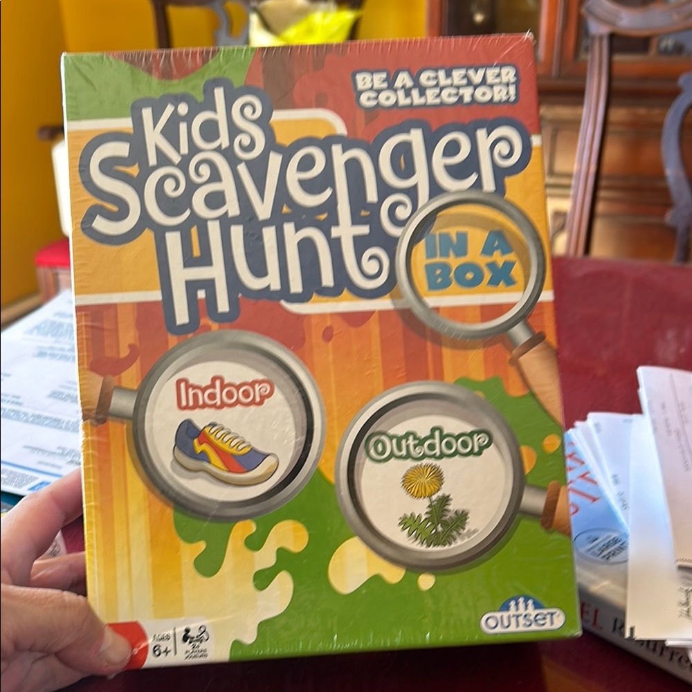 Yellow and Green Scavenger Hunt Puzzle Game